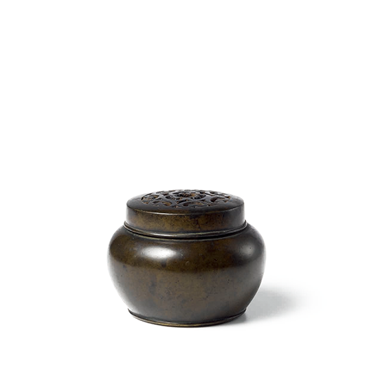 A BRONZE CENSER AND COVER